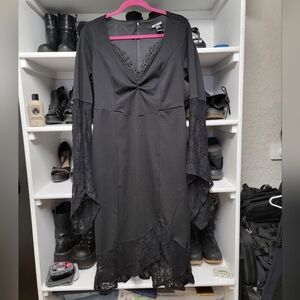 Witchy Gothic Morticia Bodycon Dress